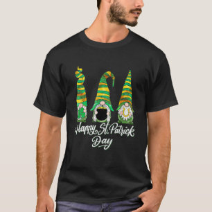 Three Gnomes Shamrock Happy St Patrick's Day Go Lu T-Shirt