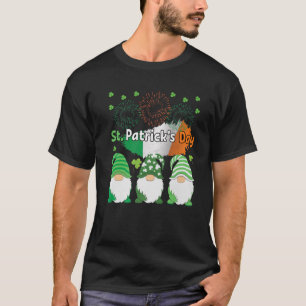 Three Gnomes Shamrock Irish Flag Matching St Patri T-Shirt
