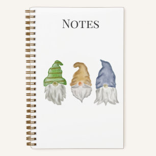 Three Gnomes Watercolor Spiral Notebook