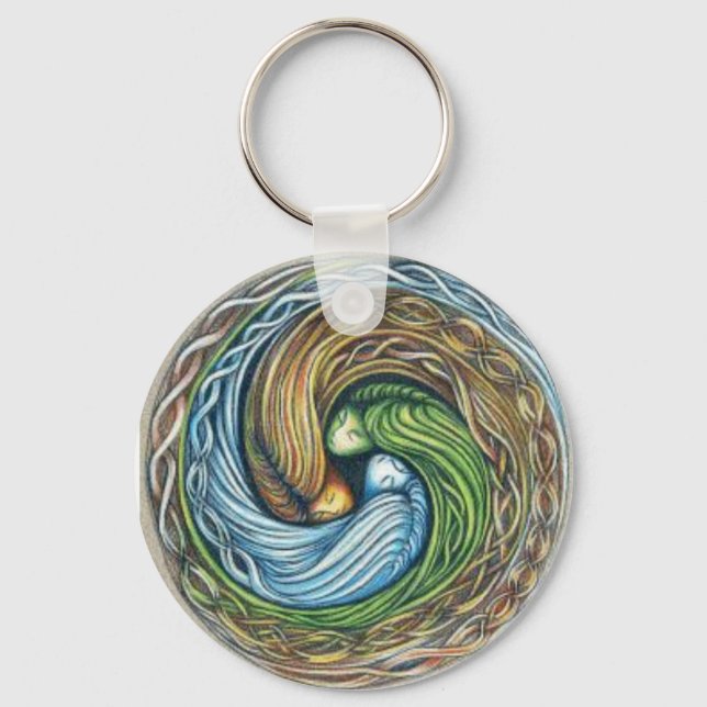 Three Goddesses art by P.Dempsey Key Ring (Front)