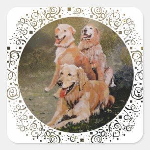 Three Golden Generations Square Sticker