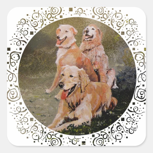 Three Golden Generations Square Sticker (Front)