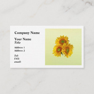 Three Golden Sunflowers Business Card