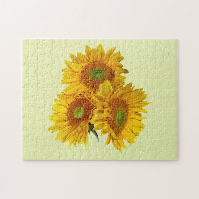Three Golden Sunflowers Jigsaw Puzzle (Horizontal)