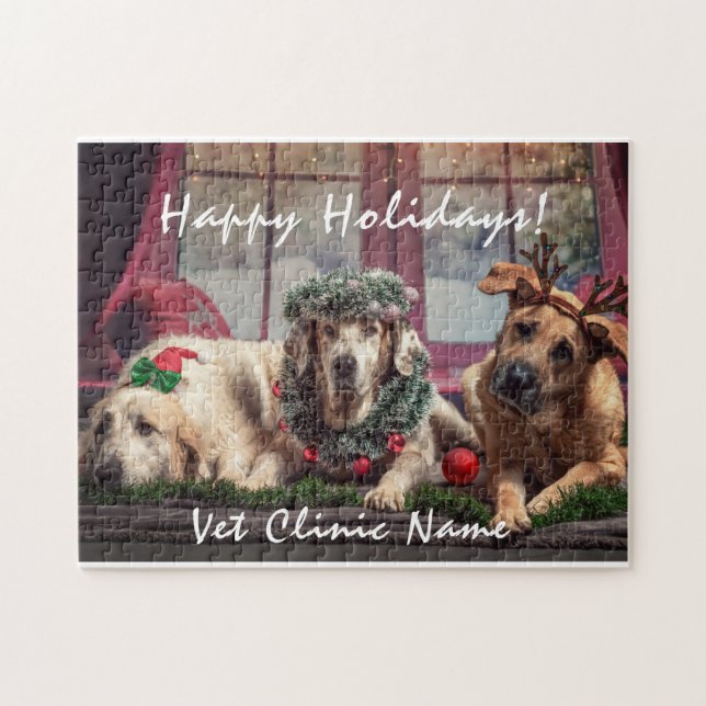 Three Good Dogs Veterinarian Christmas  Jigsaw Puzzle (Horizontal)