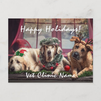 Three Good Dogs Veterinarian Christmas Postcard