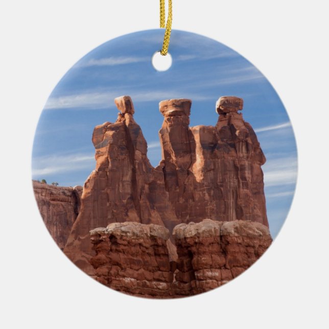 Three Gossips Ceramic Tree Decoration (Front)