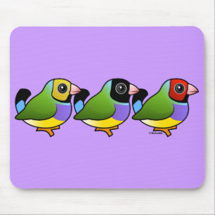 Three Gouldian Finches Mouse Pad