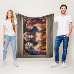Three Graces Of Greek Mythology by Xzendor7 Fleece Blanket