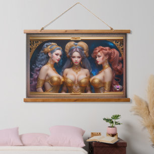 Three Graces Of Greek Mythology by Xzendor7 Hanging Tapestry