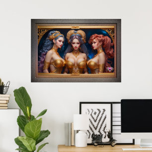 Three Graces Of Greek Mythology by Xzendor7 Poster