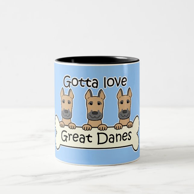 Three Great Danes Two-Tone Coffee Mug (Center)