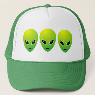 Three Green Aliens - Customised Trucker Hat