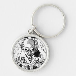 Three Green Lanterns Comic Cover, Black and White Key Ring