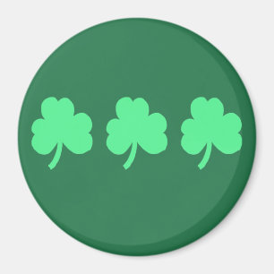 Three Green Shamrock Trinity Magnet