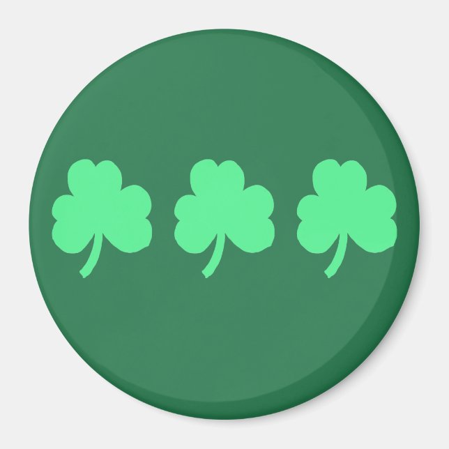 Three Green Shamrock Trinity Magnet (Front)