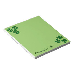 Three Green Shamrocks Notepad