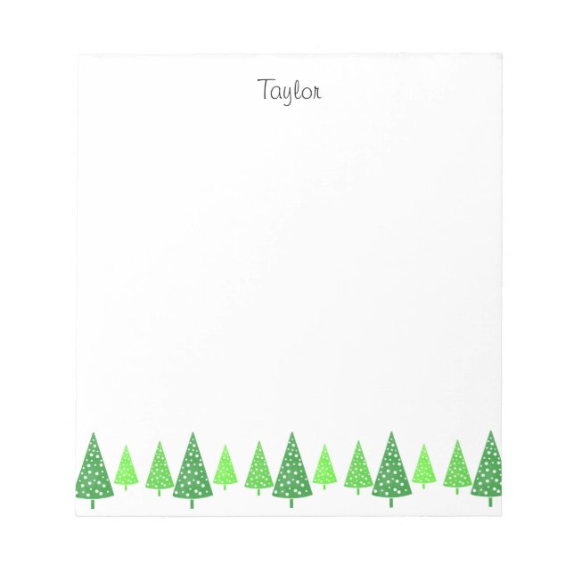 Three Green Watercolor Polka Dot Trees   Notepad (Front)