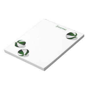 three green white basketballs custom name notepad