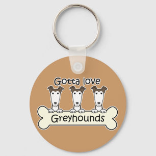 Three Greyhounds Key Ring