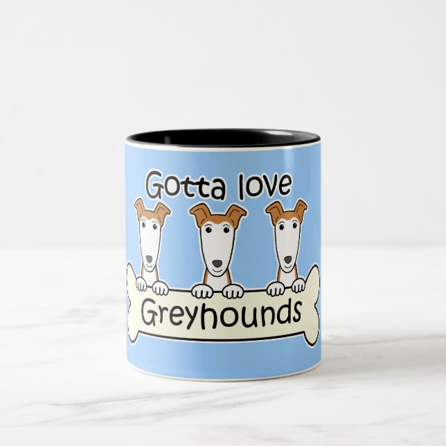 Three Greyhounds Two-Tone Coffee Mug (Center)