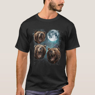 Three Grizzly Bears Howling At Moon Gift Men Women T-Shirt