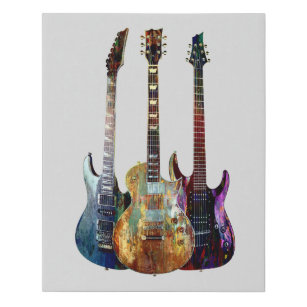 Three Guitars Faux Canvas Print