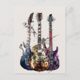 Three Guitars Postcard