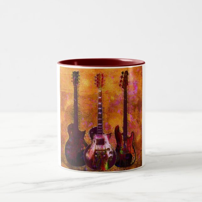 Three Guitars Two-Tone Coffee Mug (Center)
