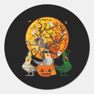 Three Halloween Atiels As Witch Mummy Zombie Lover Classic Round Sticker