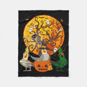 Three Halloween Atiels As Witch Mummy Zombie Lover Fleece Blanket