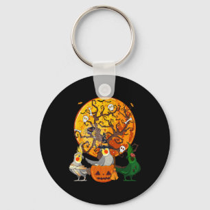 Three Halloween Atiels As Witch Mummy Zombie Lover Key Ring