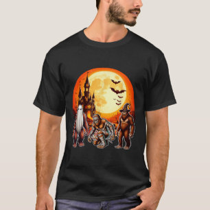 Three Halloween Bigfoots Horror Boo Ghost Witch Mu T-Shirt