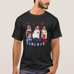 Three Hamster Happy 4th Of July American Flag Men T-Shirt