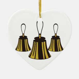 Three Handbells Ceramic Tree Decoration