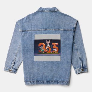 Three Happy Hares Holding Number 3 Denim Jacket