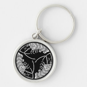 Three head-to tail spiny lobsters Keychains