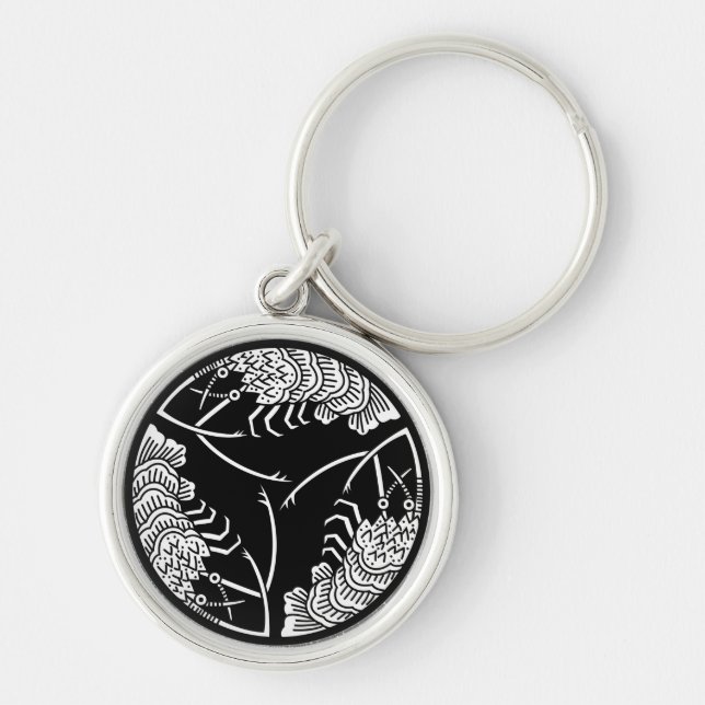 Three head-to tail spiny lobsters Keychains (Front)