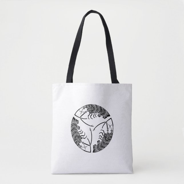 Three head-to tail spiny lobsters tote bag (Front)