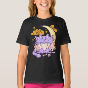 Three-Headed Cat Goth Magical Emo T-Shirt