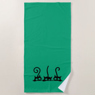 Three-Headed Trouble Beach Towel
