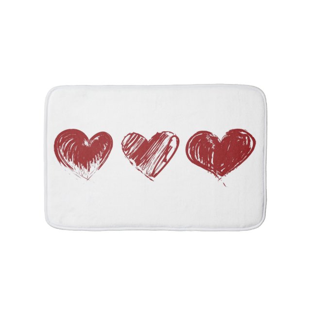 Three Hearts Bath Mat (Front)