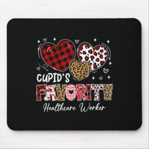 Three Hearts Cupid's Favorite Healthcare Worker Va Mouse Pad