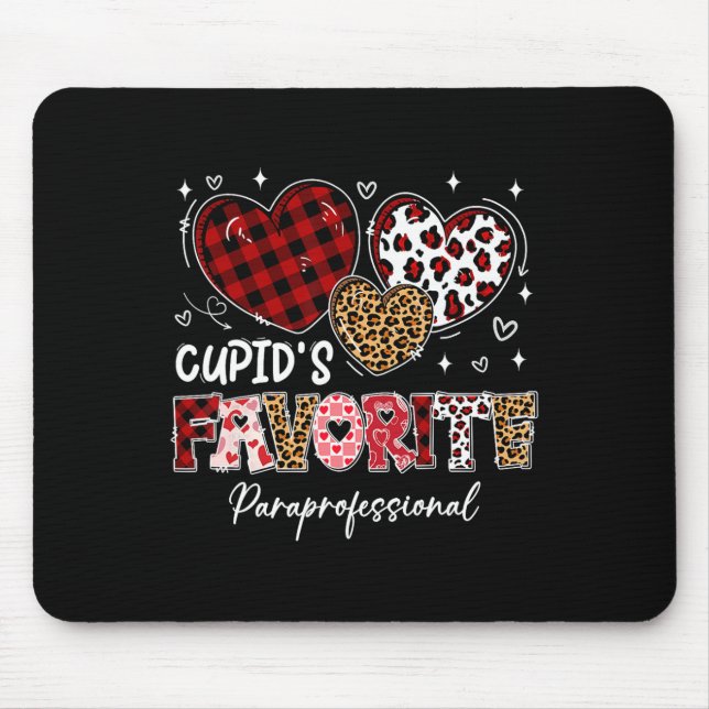 Three Hearts Cupid's Favorite Paraprofessional Val Mouse Pad (Front)