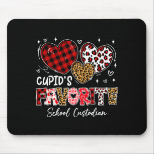 Three Hearts Cupids Favorite School Custodian Vale Mouse Pad