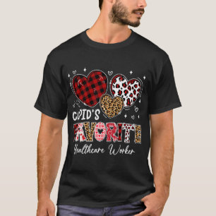 Three Hearts Cupid's Favourite Healthcare Worker V T-Shirt