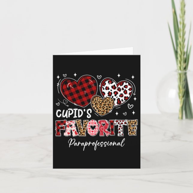 Three Hearts Cupid's Favourite Paraprofessional Va Card (Front)