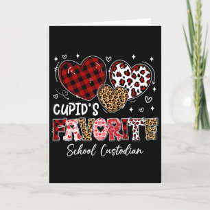 Three Hearts Cupid's Favourite School Custodian Va Card