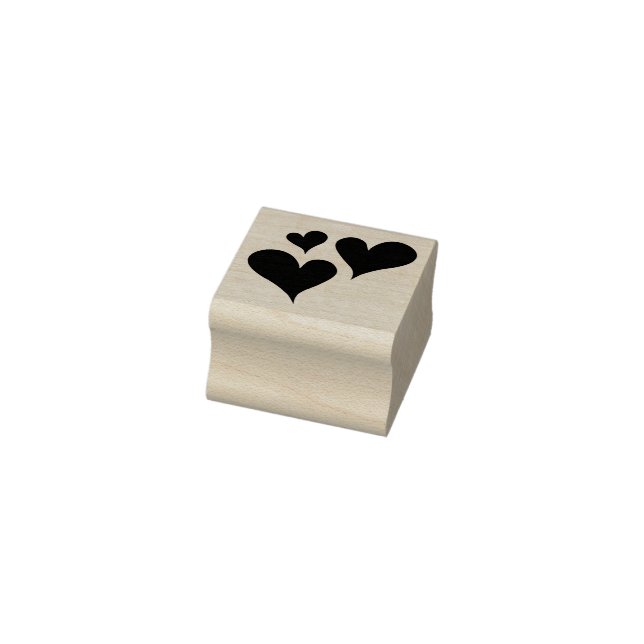 Three hearts stylish elegant design rubber stamp (Stamp)