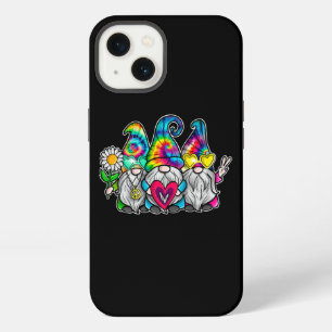 THREE HIPPIE GNOMES Groovy Retro Tie Dye Peace Lov iPhone 13 Case